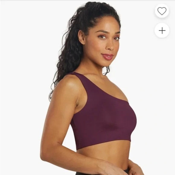 NWT Girlfriend Collective Bianca One Shoulder Bra, Plum, Size M - Picture 2 of 7
